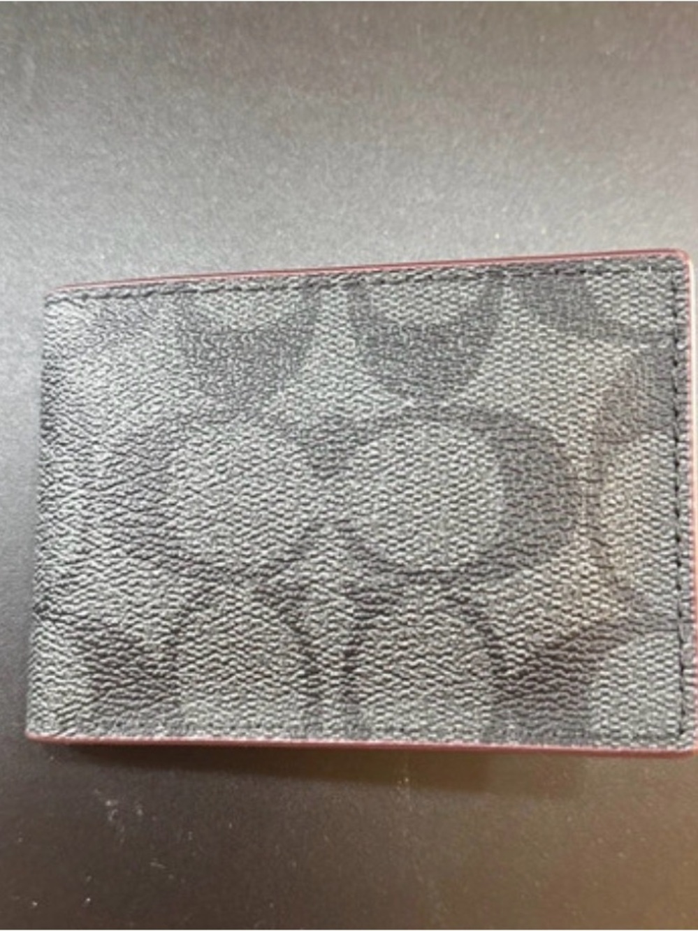 Men's coach Black Signature Pattern Card Holder Wallet